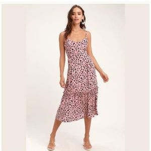 CHEYANNE MAUVE PINK LEOPARD PRINT MIDI DRESS
